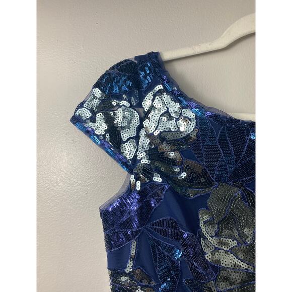 NWT MARCHESA DRESS 4 BLUE MOTHER OF THE BRIDE EVENING FORMAL WEDDING GUEST - Picture 9 of 15